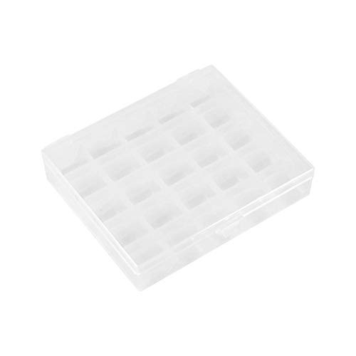 Organizer Storage Clear Box, 1pc Plastic Empty Bobbins Case Sewing Machine Bobbin Organizer Storage Clear Box for 25 Spools