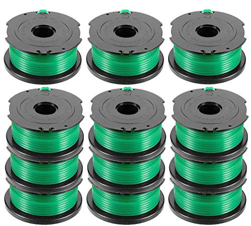 KIE SF-080 String Trimmer Spool Compatible with Black and Decker SF- 080 GH3000 GH3000R LST540 LST540B SF-080-BKP Auto Feed Spool Single Line Weed Eater 0.080"-20ft Trimmer Line -12 Pack-