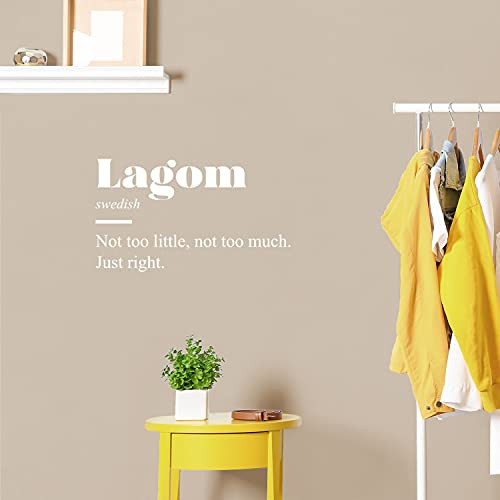 Vinyl Wall Art Decal - Lagom Definition - 14.5" x 25" - Modern Inspirational Positive Quote Sticker for Bedroom Closet Home School Work Office Living Room Decor -White- Vinyl Wall Art Decal - Lagom Definition - 14.5" x 25" - Modern Inspirational Positive Quote Sticker for Bedroom Closet Home School Work Office Living Room Decor -White-