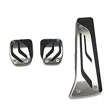 dilei No Drill Anti-slip AT/MT Fuel Gas Brake Pedal Cover For BMW M2 E87 M3 F80 E46 E90 E92 E93 M4 F82 F83 M5 F10 F11 E60 E61 M6 F12 F13 E63 E64-MT 3pc-
