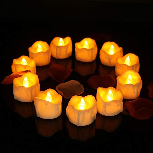 LED Tea Light Flameless Candles Battery Operated Realistic Bright Flameless Tea Light Wax Dripped Electric Flickering Fake Candles Unscented Tealight for Wedding Party Christmas Home Decor, Pack of 12 LED Tea Light Flameless Candles Battery Operated Realistic Bright Flameless Tea Light Wax Dripped Electric Flickering Fake Candles Unscented Tealight for Wedding Party Christmas Home Decor, Pack of 12