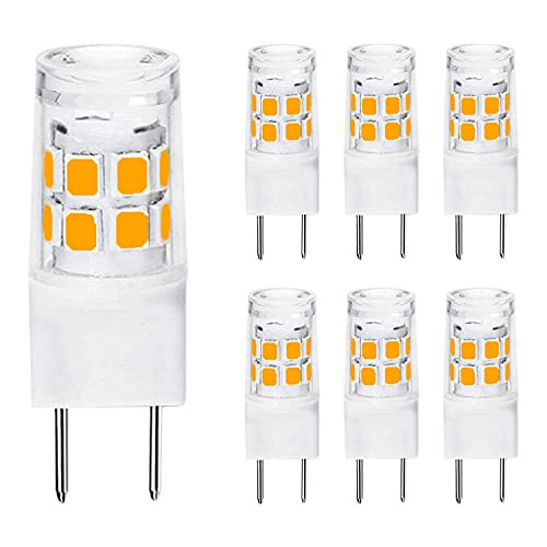G8 LED Bulb 3W Puck Light Bulb 120V Dimmable G8 Light Bulbs Warm White 3000K T4 JCD Type Bi-Pin Base 20W-25W Under Cabinet Light Halogen Bulb Replacements -6 Pack-