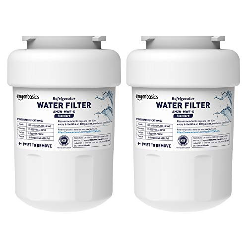 AmazonBasics Replacement GE MWF Refrigerator Water Filter - Standard Filtration - 2-Pack