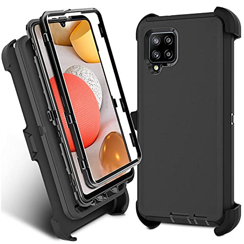 Venoro Samsung Galaxy A42 5G Case Shockproof Full Body Protection Kickstand Case Cover with Swivel Belt Clip for Samsung Galaxy A42 Case?Black? -A42, 6.6''-