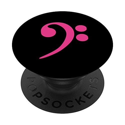 Pink, Bass Clef, Bassist, Musical Note, Sheet Music PopSockets Grip and Stand for Phones and Tablets