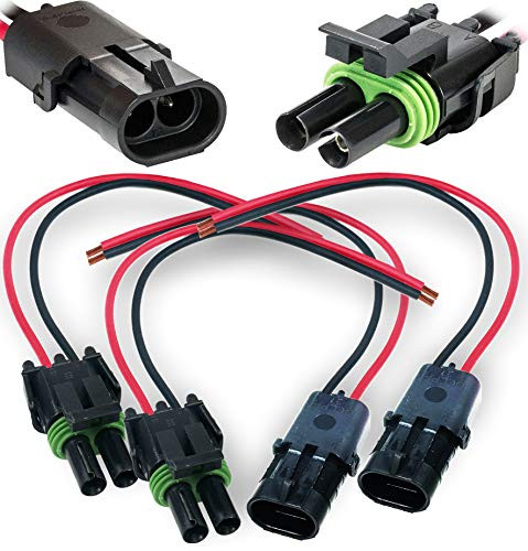 Delphi Packard Harness 2-Pin, 3-Pin, 4-Pin, 6-Pins Assembly 8" Wire, 16 GA Pigtail kit -2-Pin 2 Set-