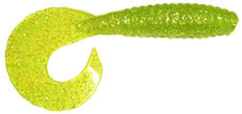 Big Bite Baits 3-Inch Fat Grub Lure (100-Pack), Chartreuse Shine