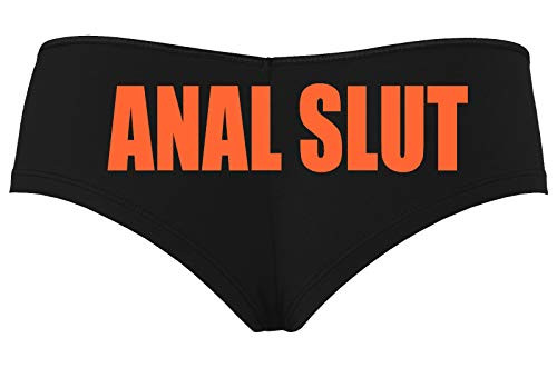 Knaughty Knickers Anal Slut Boyshort Underwear Sexy Flirty Panties Rude Panties Orange