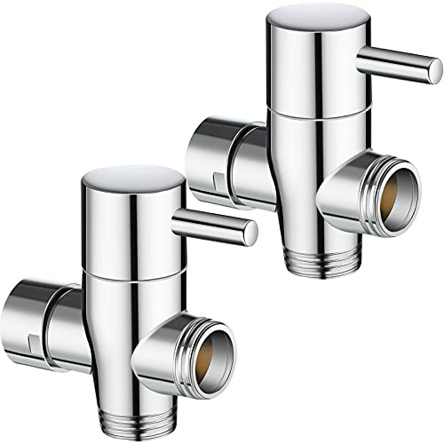 2 Pieces G1/2 3-way Shower Head Diverter Valve Solid Shower Arm Diverter Shower Valve for Hand Shower Head and Fixed Spray Head