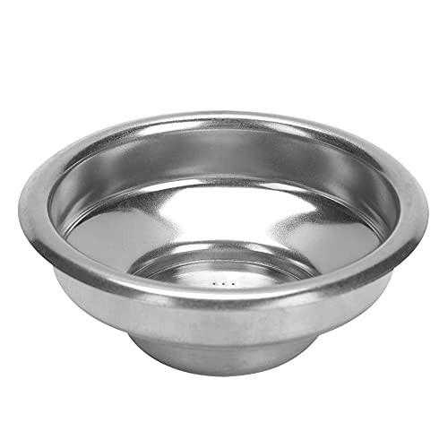 58mm Espresso Machine Filter Basket Cup, Double Layers Single/Double Doses Filter Basket Semi-Automatic Coffee Machine Bottomless Handle Filter -Single Doses-
