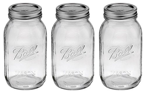 Ball Regular Mouth 32-Ounces Quart Mason Jars with Lids and Bands, Set of 3