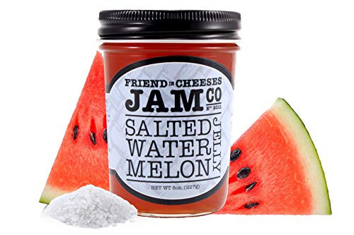 Friend in Cheeses Salted Watermelon Jelly - Watermelon Jam - Watermelon and Sea Salt - Made in California Fruit Jams and Fruit Spreads - Vegan Jams For Cheese Board Pairings - no Gluten - 8 Ounces