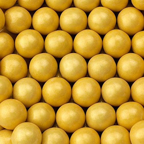Gumballs for Gumball Machine - Shimmer Gold Gumballs - Fruit Flavored Bubble Gum 1 Inch Large Gumballs - Kids Gum - Bulk Gum Balls 2 Lb