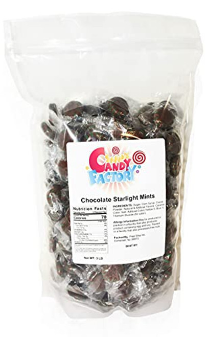 Sarah's Candy Factory Starlight Chocolate Mints Bulk Hard Candy Discs in Resealable Bag, 3 Lbs Sarah's Candy Factory Starlight Chocolate Mints Bulk Hard Candy Discs in Resealable Bag, 3 Lbs