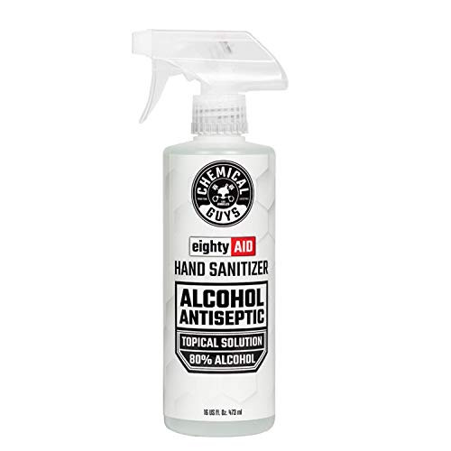 Chemical Guys HYG10016 Alcohol Antiseptic 80 percent Topical Solution Hand Sanitizer -16 oz-, 16. Fluid Ounces Chemical Guys HYG10016 Alcohol Antiseptic 80 percent Topical Solution Hand Sanitizer -16 oz-, 16. Fluid Ounces