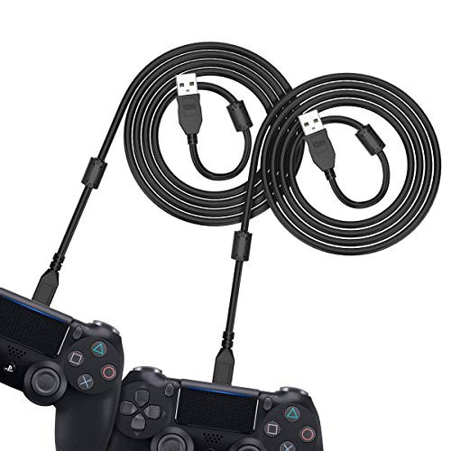 [2 Pack 10FT- 6amLifestyle PS4 Controller Charging Cable, Charge and Play, Micro USB Charger High Speed Data Sync Cord for Sony Playstation 4 PS4 Slim/Pro Controller, Xbox One S/X Controller, Android