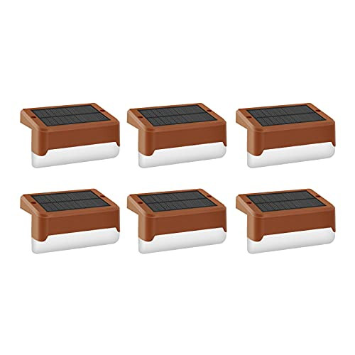 E-AblePower Solar Power Deck Light 6Pcs,Solar Step Lights Outdoor Waterproof Led Solar Fence Lamp for Steps,Fence,Deck,Railing and Stairs -Warm White-