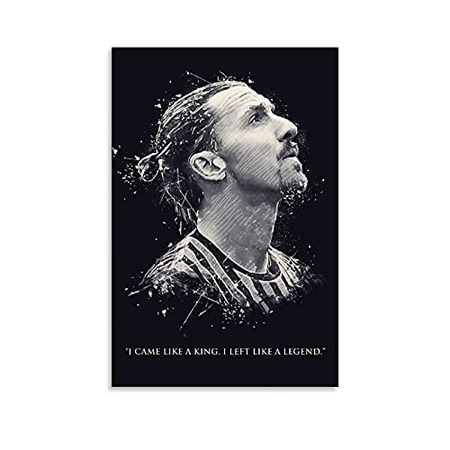 SUPOWER Football Poster Zlatan Ibrahimovic Sports Poster Canvas Art Poster Art Picture Print Modern Family Bedroom Decor Posters 12x18inch-30x45cm-