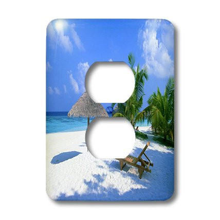 3dRose LLC lsp_109523_6 Tropical Beach in Caribbean 2 Plug Outlet Cover