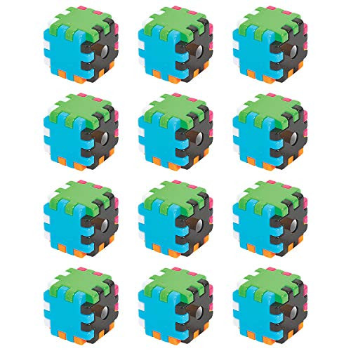 Fun Express Cube Puzzle Pencil Sharpeners | Great for Kids Birthday Party, Classroom Activities, Prizes, Giveaways  and  Favors