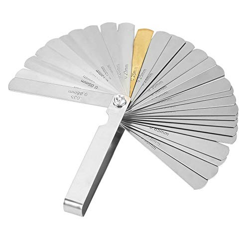 32 Blades Feeler Gauge Stainless Steel Metric Imperial 0.04-0.88mm Gap Measurement Tool for Width Thickness Measuring