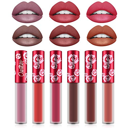 FREEORR Matte Nude Liquid Lipstick, Rose Lip Gloss Kit Waterproof Lip Makeup Durable Lipgloss Cosmetics 6pcs/set, Long Lasting Non-Stick Cup Liquid Lip Gloss Set A FREEORR Matte Nude Liquid Lipstick, Rose Lip Gloss Kit Waterproof Lip Makeup Durable Lipgloss Cosmetics 6pcs/set, Long Lasting Non-Stick Cup Liquid Lip Gloss Set A
