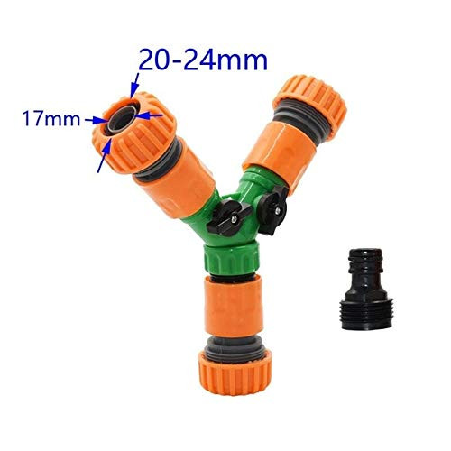Kammas Garden Hose 1/2 inch Y Water Splitter Connector Irrigation Valve 16mm Hose 3 Way Water tap Connector 1pcs - -Color: 3I4 Hose-