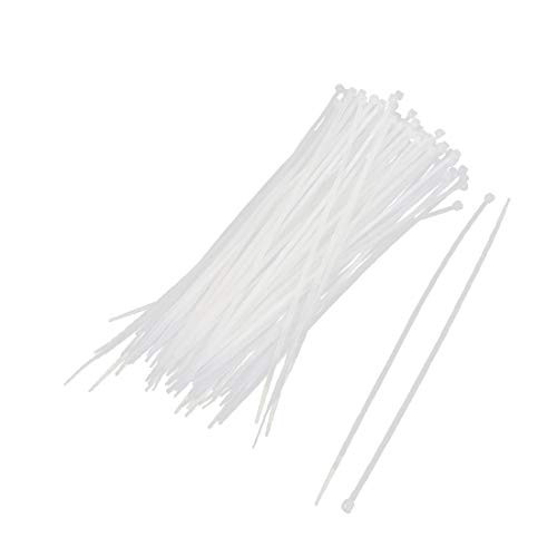 X-DREE 100 PCS 2.5mm Wide 200mm Lond White Nylon Wire Zip Cable Organizer Tie -Organiseur de fil nylon câble zip Tie, 2,5 mm x 200 mm, 100 pcs, Blanc