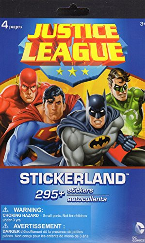DC Comics Justice League Stickerland 295 plus Stickers - Includes 4 Stickers Sheets