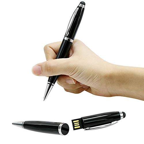 Pendrive 64GB USB 2.0 Flash Drive Metal Black Ballpoint Pen Memoria USB Stick Thumb Drive Business USB Memory Stick Data Storage Device with Box - Civetman