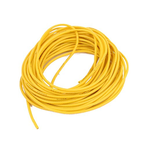 X-DREE 5 Meter 26AWG Yellow Gauge Flexible Stranded Copper Cable Silicone Wire for RC -Fil de silicone flexible de câble de cuivre de jauge jaune de 5 mètres 26AWG pour RC