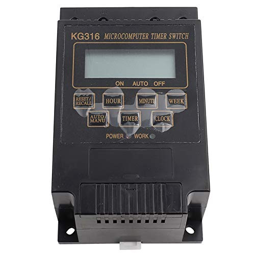 Paullice Digital Time Switch-1pc Black Microcomputer Time Switch LCD Digital Display 10On and 10Off Timer Controller-AC110V-