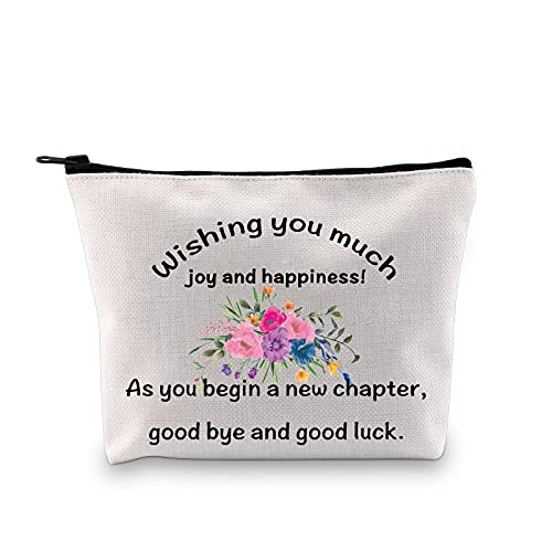 G2TUP Coworker Leaving Gifts for Women Cosmetic Bag Good Luck Farewell Gifts Ideas for Friends Boss Organizer Zipper -good luck-