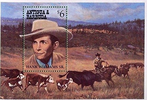 Hank Williams Sr. Collectible Postage Stamp Souvenir Sheet - Antigua