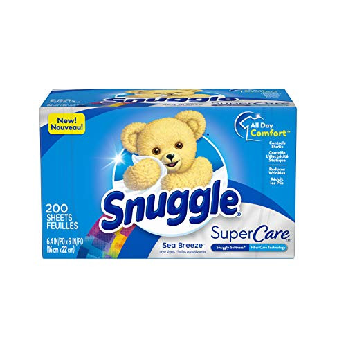 Snuggle SuperCare Fabric Softener Dryer Sheets, Sea Breeze, 200 Count