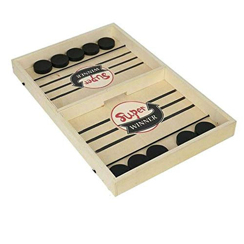 dobrygalpe Fast Sling Puck Game Foosball Board Game Slingshot Games Toy Foosball Winner Board Game Desktop Battle Table Game Interactive Chess Desk Ball Hockey Toy for Adults Kids,Wood Color