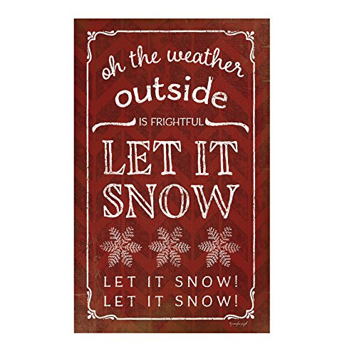 P. Graham Dunn Let It Snow Red Distressed 10.5 x 17 Wood Pallet Wall Plaque Sign