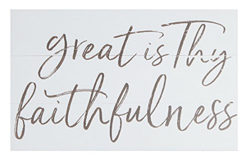 P. Graham Dunn Great is Thy Faithfulness White 17 x 10.5 Wood Pallet Wall Plaque Sign