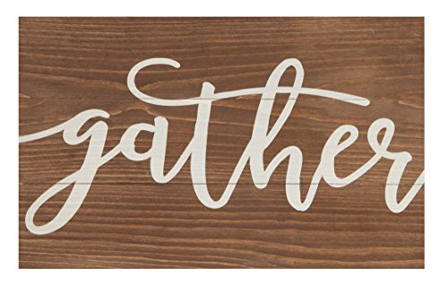 P. Graham Dunn Gather White Script Distressed 17 x 10.5 Wood Pallet Wall Plaque Sign
