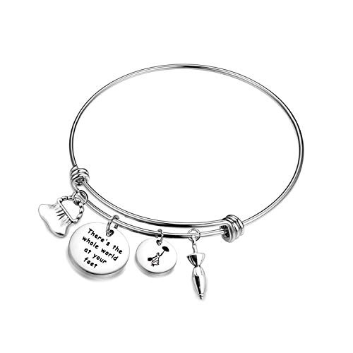 FUTAP Mary Poppins Inspired Gift Theres The Whole World At Your Feet Expandable Wire Bangle Bracelet for Her -nursery bangle-