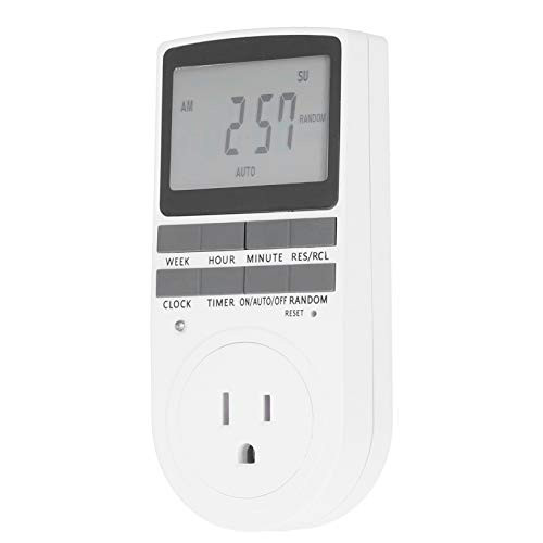 US 120V Timer Outlet, 15A LCD Display Energy Saving Timer Socket Outlet, Plug-in Electrical Home Appliances Time Switch
