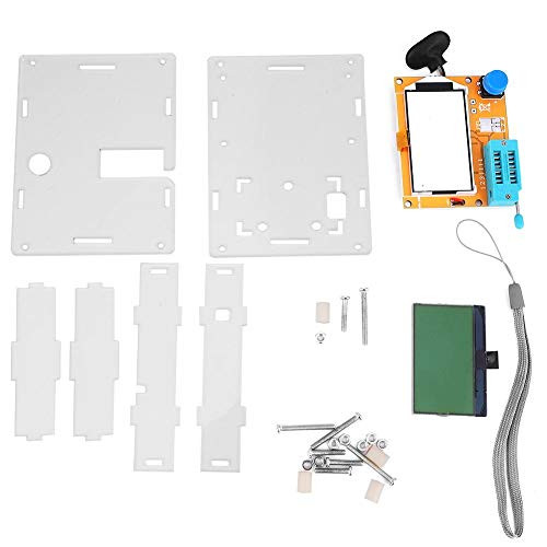 Mega328 Transistor Tester,Mega328 Transistor Resistor Capacitor ESR Meter Multimeter Tester with Transparent Shell Kit, Multifunction Tester