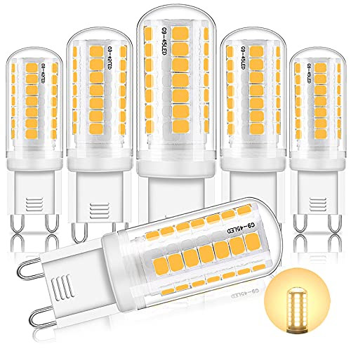 Eofiti G9 LED Bulbs Warm White 3000K 4W -40W Halogen Equivalent-, Non-dimmable G9 Bi Pin Base Bulb 400LM, G9 LED Lights Soft White for Chandeliers, Ceiling Fan, Desk Lamps, Wall Sconces -Pack of 6-