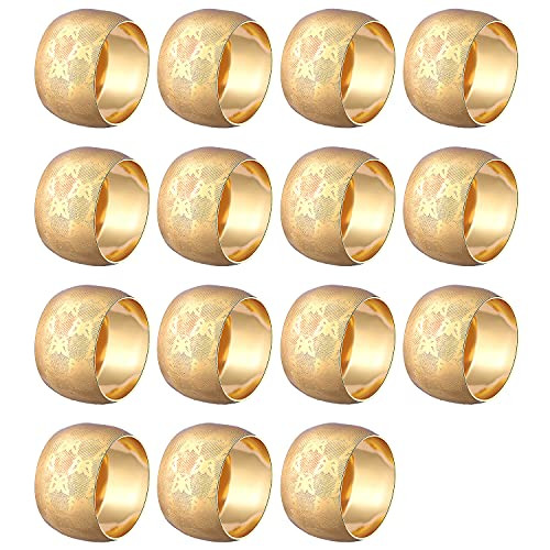 JERTOCLE Napkin Rings - Round Napkin Holder Rings for Dinning Table Parties Weddings Family Gather- Holiday Banquet Christmas Dinner Serviette Buckles Decor -15 Set Gold- JERTOCLE Napkin Rings - Round Napkin Holder Rings for Dinning Table Parties Weddings Family Gather- Holiday Banquet Christmas Dinner Serviette Buckles Decor -15 Set Gold-