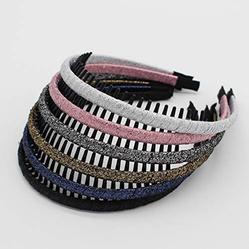 JOBAND Multicolor Stylish Teeth Comb Hair Hoop Hairband Headband Soft Comfy Non-slip Hair Accessories for Women/Girl-6 color-