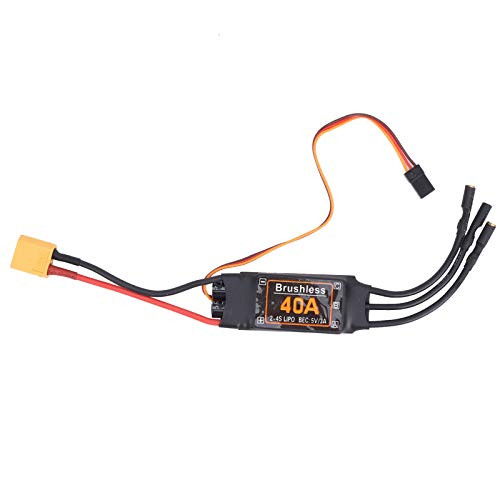 RC Speed Controller, 40A Brushless ESC Speed Controller RC Plane Motor 5V/3A BEC Output for RC Drone Airplanes Accessory