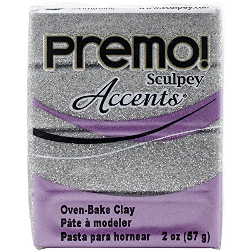 Sculpey Premo Accent Clay, White Gold Glitter