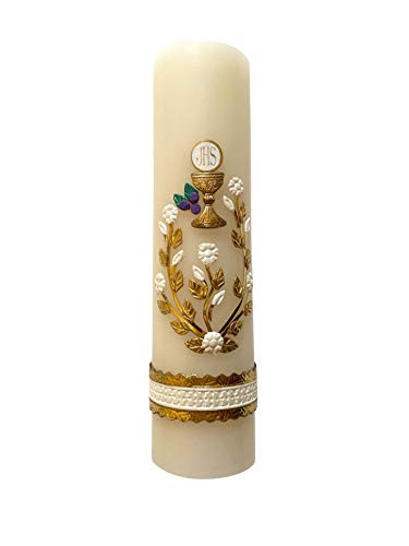Flowers First Comunion Unique Candle Handmade Cirio Vela de Primera Comunión Mexico