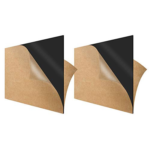 SimbaLux Acrylic Sheet Black Opaque Cast Plexiglass 12 x 12 Square Panel 1/8 Thick -3mm- Pack of 2 Plastic Plexi Glass Board with Protective Paper for Signs, DIY Display Projects, Craft