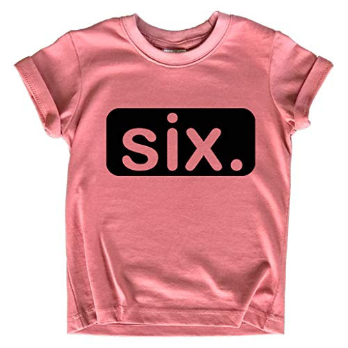 Unordinary Toddler 6th Birthday Shirt Girl Birthday Outfit for 6 Year Old Girls six Happy Sixth Gift -Black on Mauve, 7 Years-